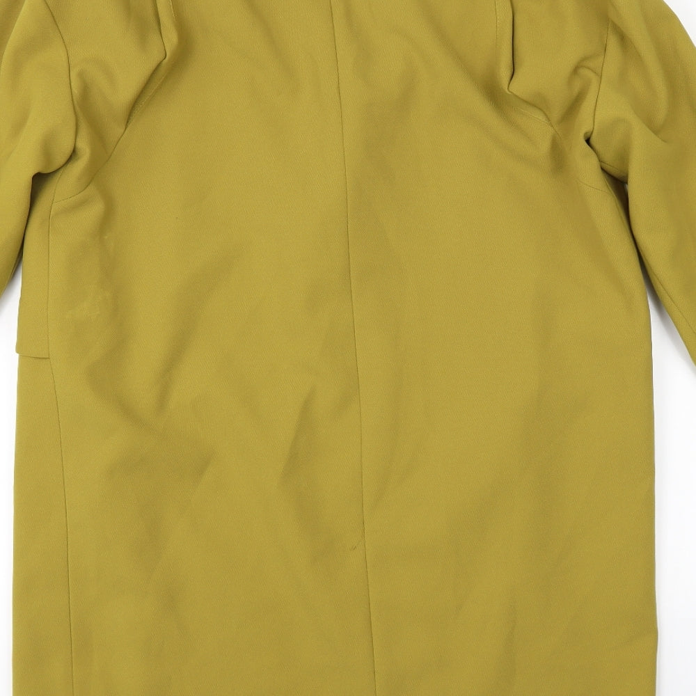 Primark Womens Yellow Pea Coat Coat Size 6 - Edge to Edge