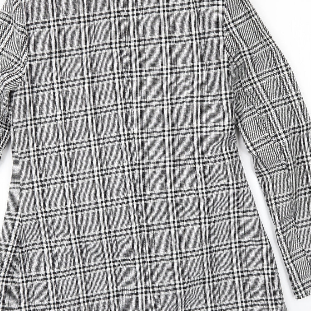 Missguided Womens Black Check Jacket - Edge to Edge