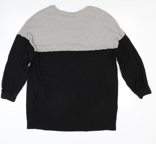 Shien Womens Black Knit Pullover Jumper Size L