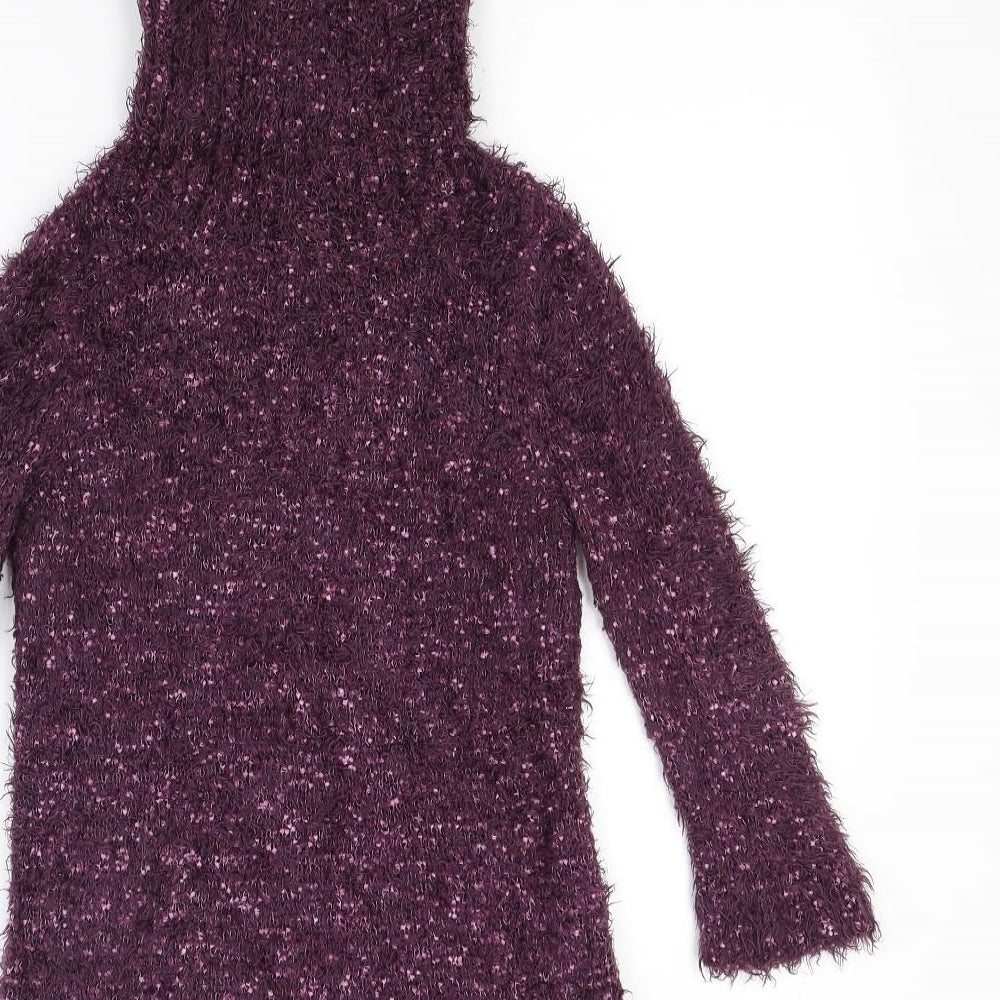 Fabrizio Womens Purple Knit Pullover Jumper Size M