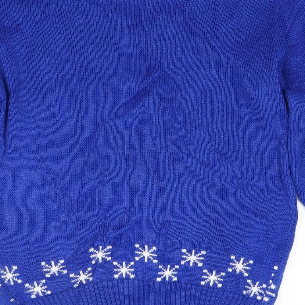Refinery Mens Blue Knit Pullover Jumper Size M - Christmas jumper