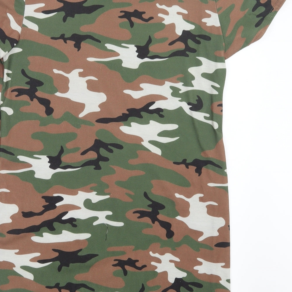 PRETTYLITTLETHING Womens Green Camouflage Mini Size 6