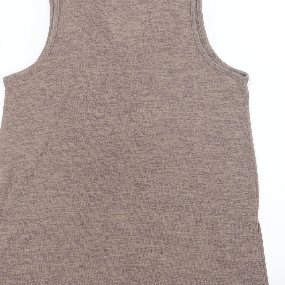 Womens UK Size 10 River Island Beige Basic T-Shirt