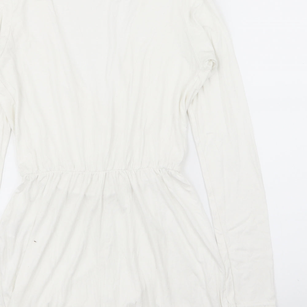 Missguided Womens White Playsuit One-Piece Size 6