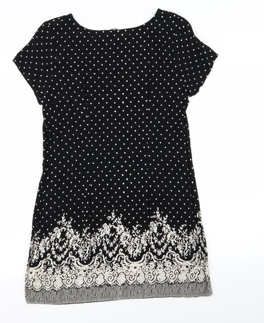 F&F Womens Black Polka Dot Pencil Dress Size 12