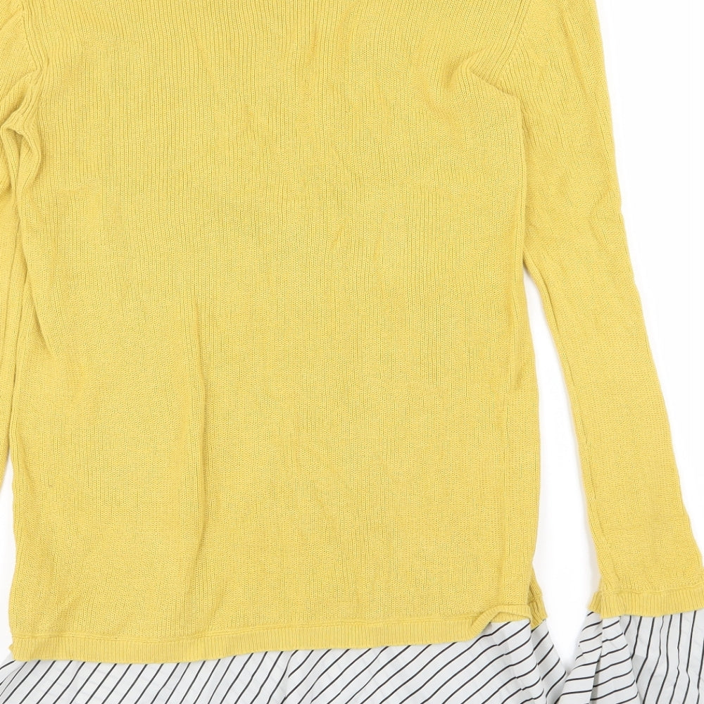Womens UK Size 10 NEXT Yellow Basic T-Shirt
