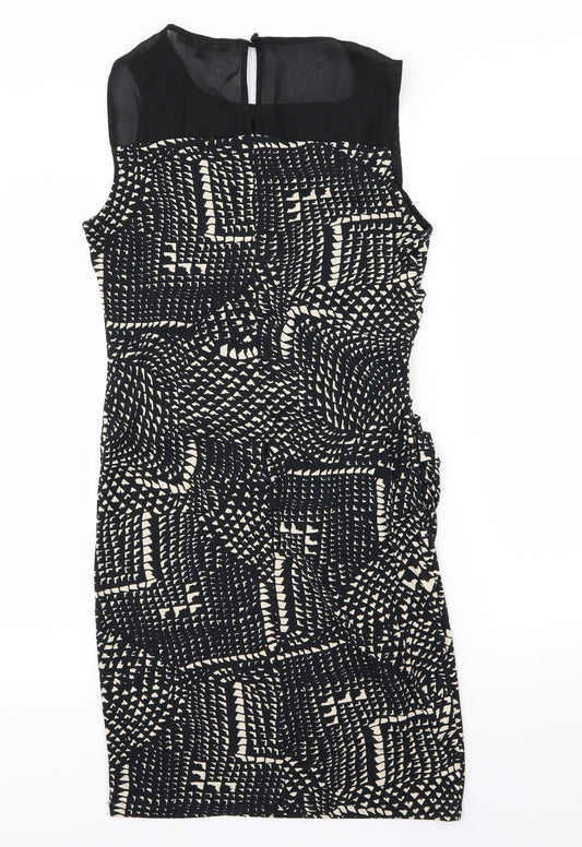 NEXT Womens Black Geometric A-Line Size 10