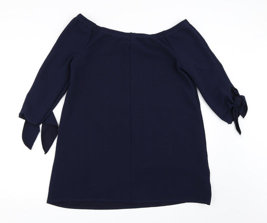 George Womens Blue Basic Blouse Size 12