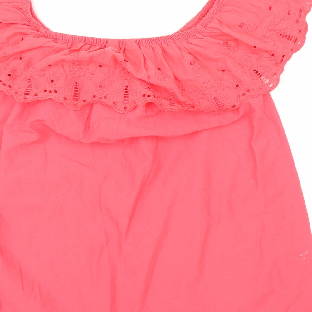 Nutmeg Womens Pink Floral Basic Blouse Size 14