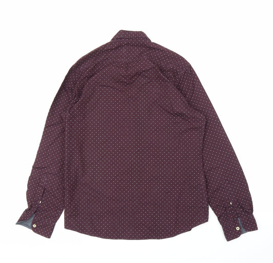 TU Mens Purple Button-Up Size M