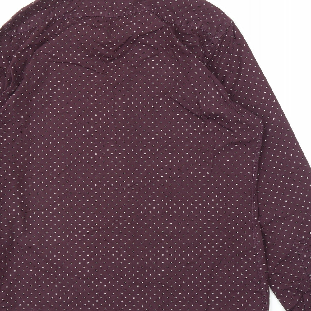 TU Mens Purple Button-Up Size M