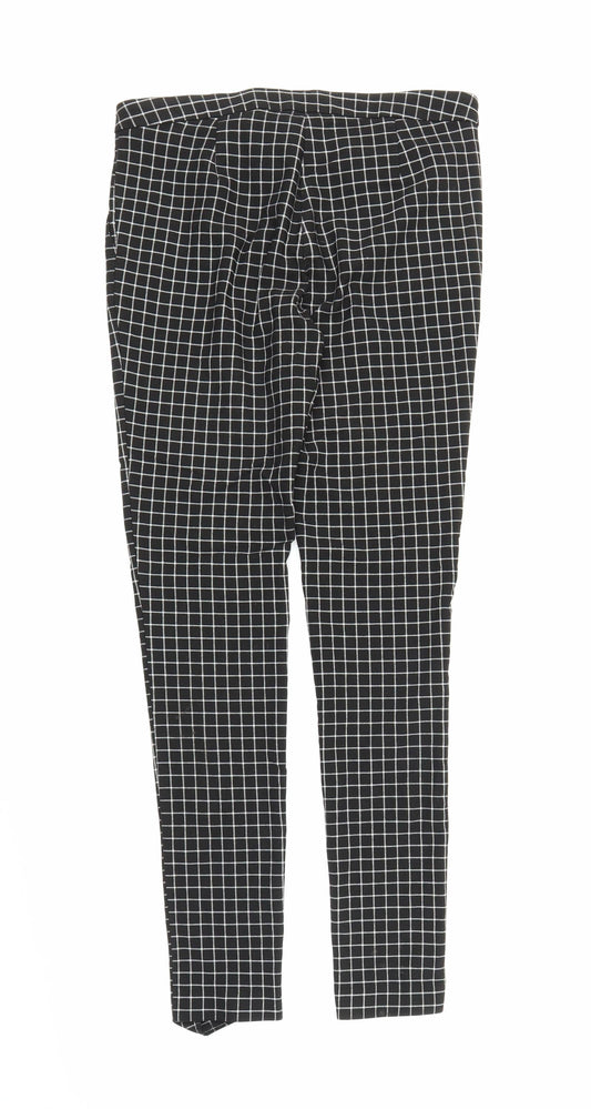 New Look Womens Black Check Carrot Trousers Size 12 L26 in