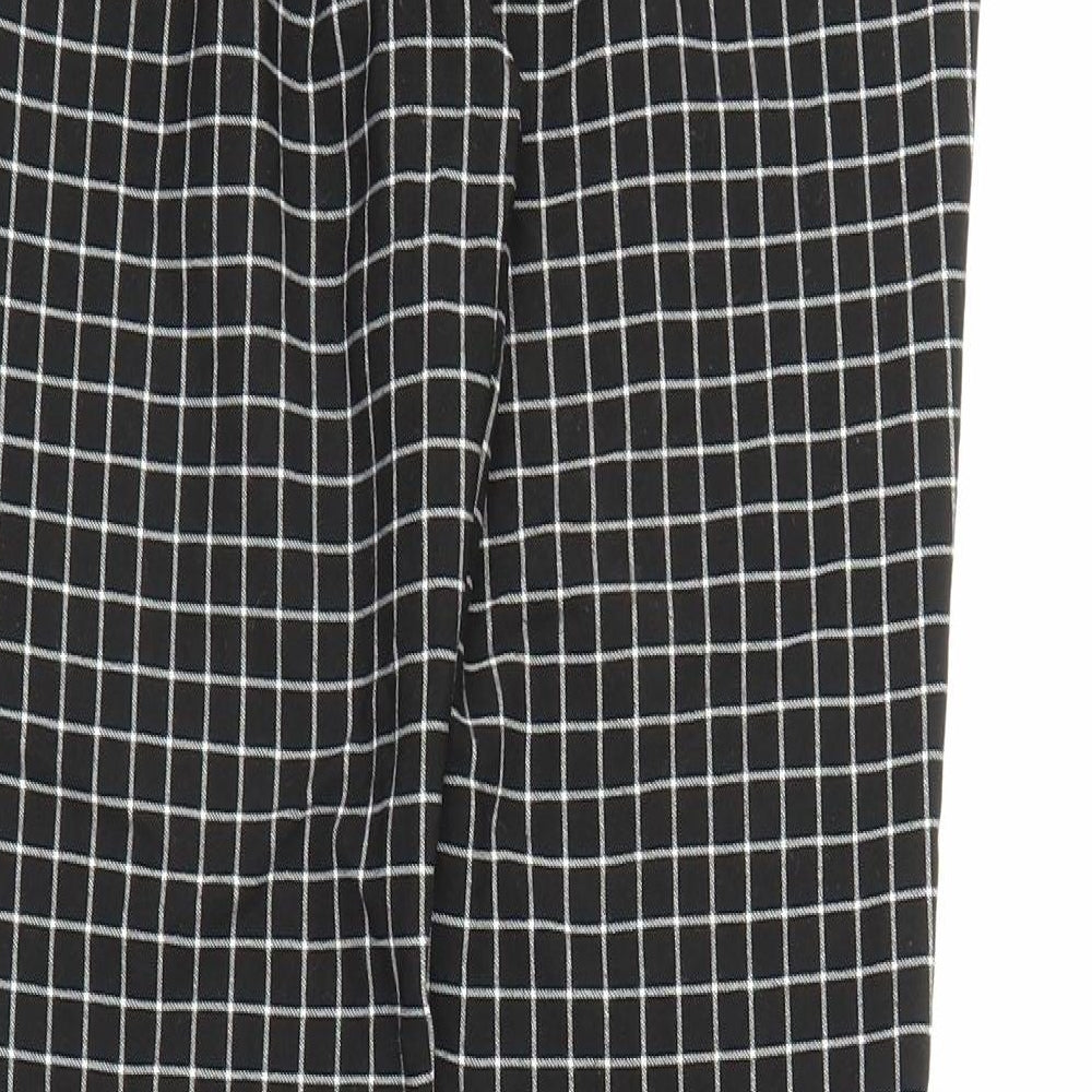 New Look Womens Black Check Carrot Trousers Size 12 L26 in