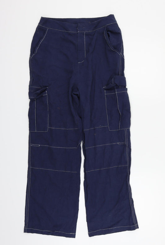 Womens UK Size S SheIn Regular Fit Blue Trousers