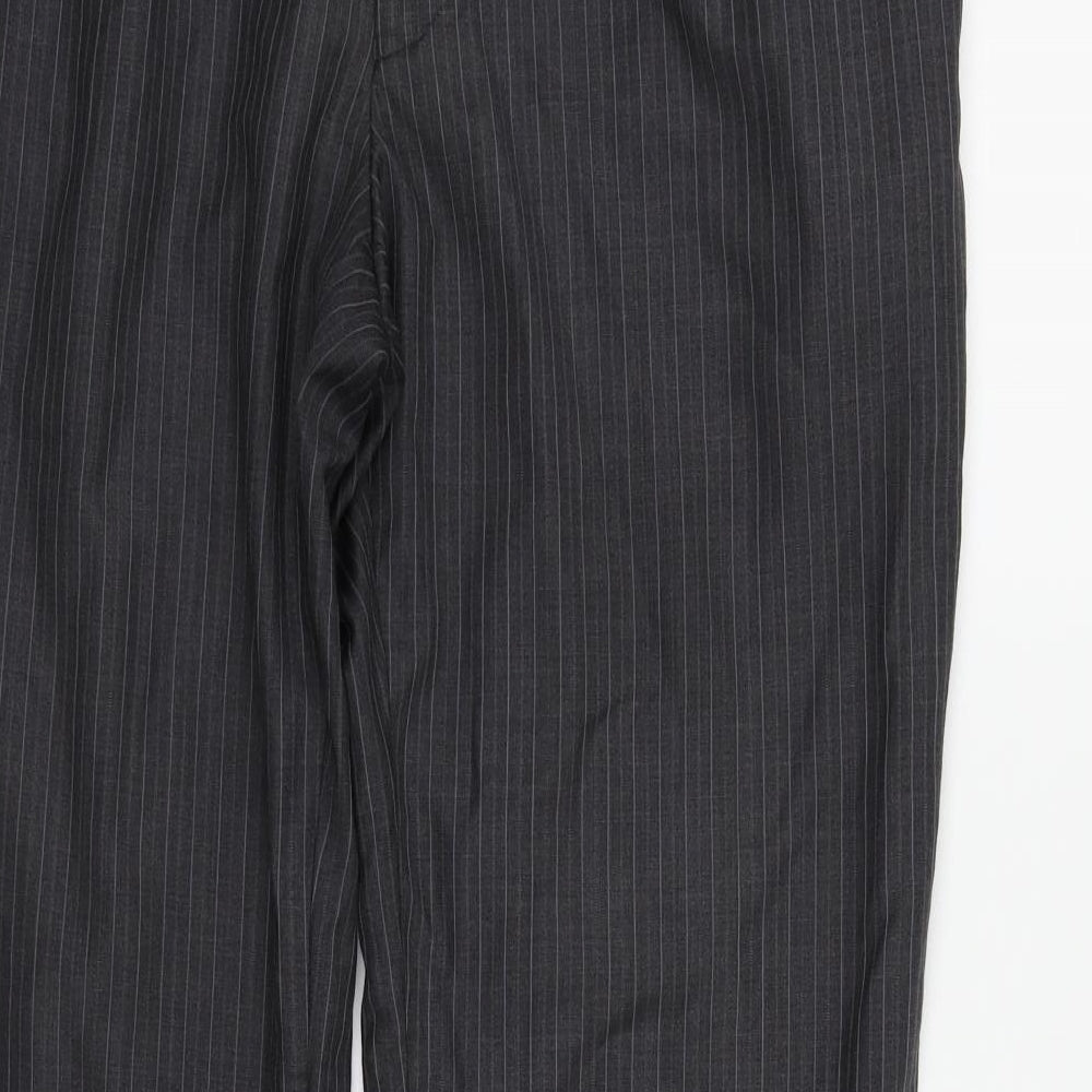 Dorothy Perkins Mens Grey Striped Trousers Size 36 in L27 in