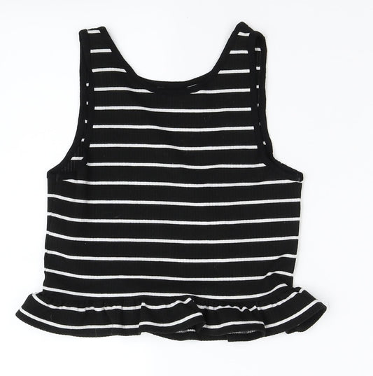 New Look Womens Black Striped Camisole Blouse Size 8