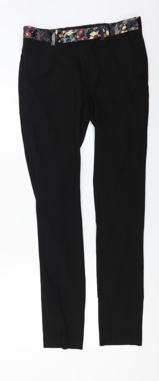 Womens UK Size 30 in ASOS Regular Fit Black Trousers