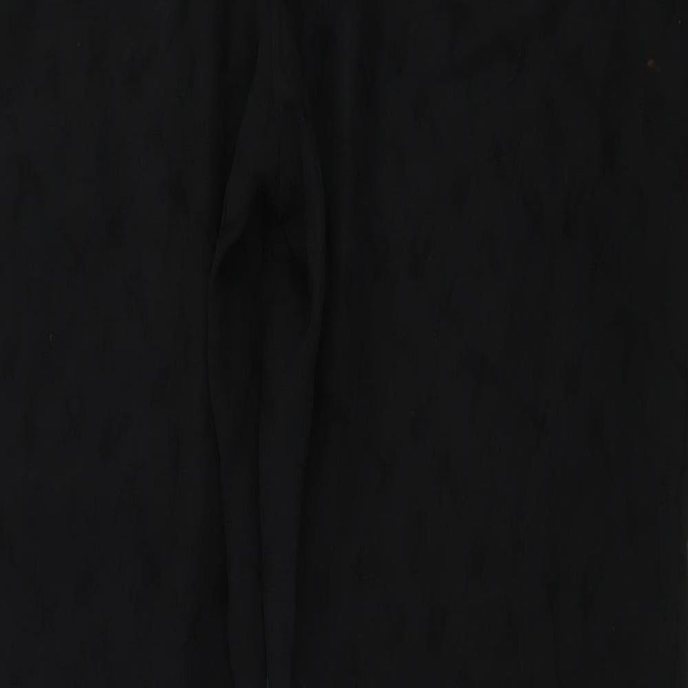Monsoon Womens Black Floral Trousers Size 14 L25 in