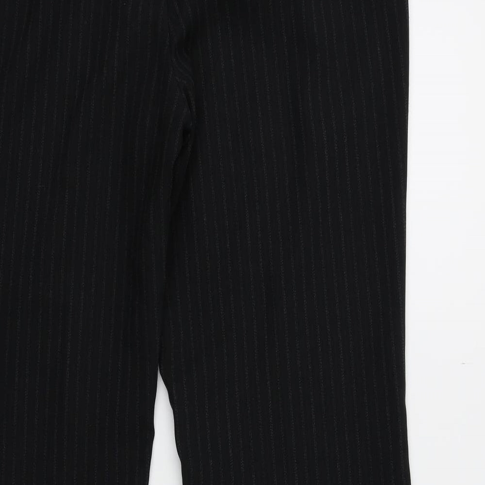 TU Womens Black Striped Trousers Size 14 L31 in