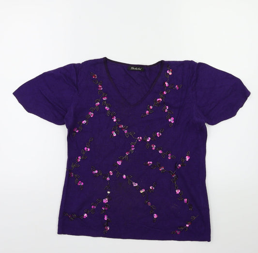 Berkertex Womens Purple Knit Pullover Jumper Size 10
