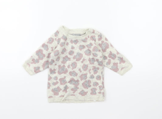 Primark Baby White Animal Print Pullover Jumper Size 3-6 Months