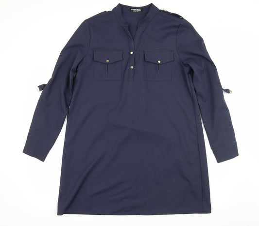 Additional front view of Fashion Union women’s blue shift, size UK 12