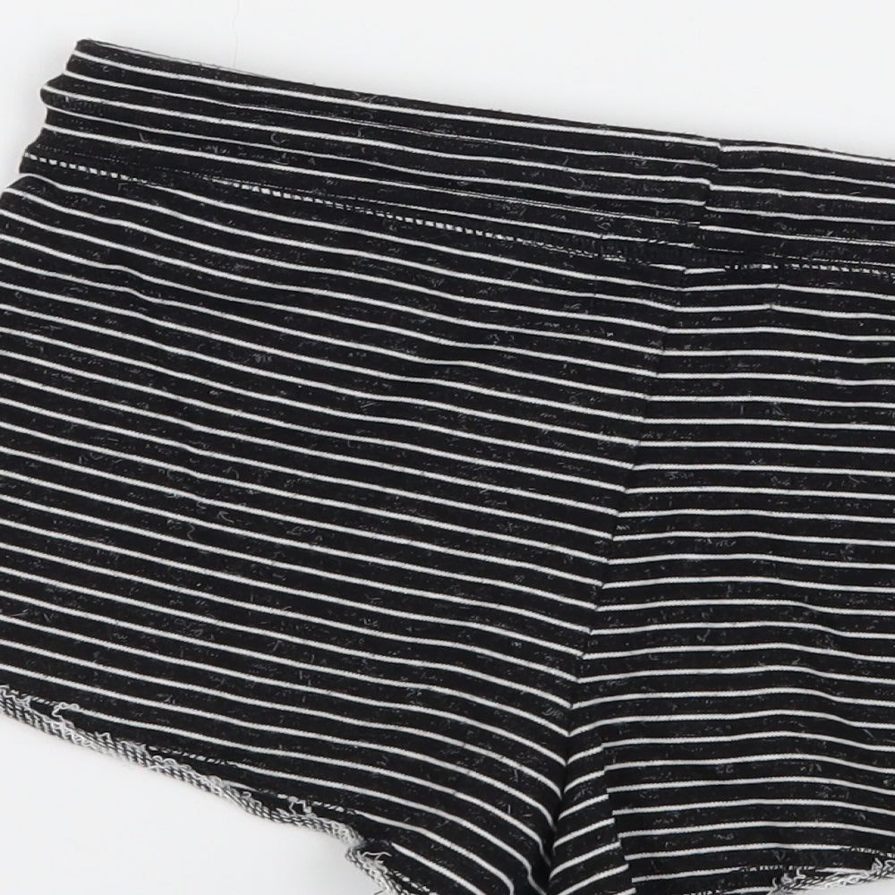 Primark Womens Black Striped Jersey Sweat Shorts Size 4