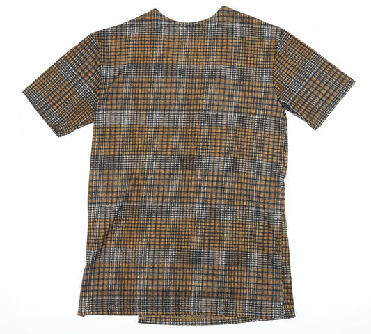 Womens UK Size S Zara Brown Basic Blouse