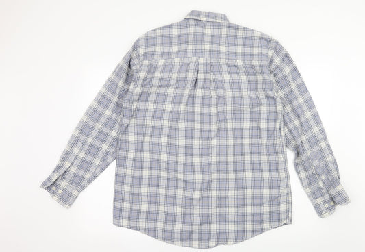 Woodville Mens Blue Check Button-Up Size M