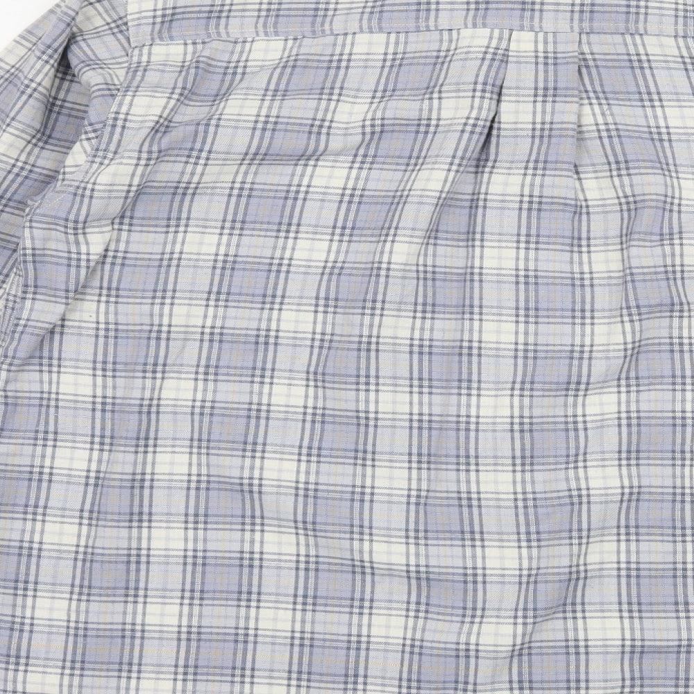 Woodville Mens Blue Check Button-Up Size M