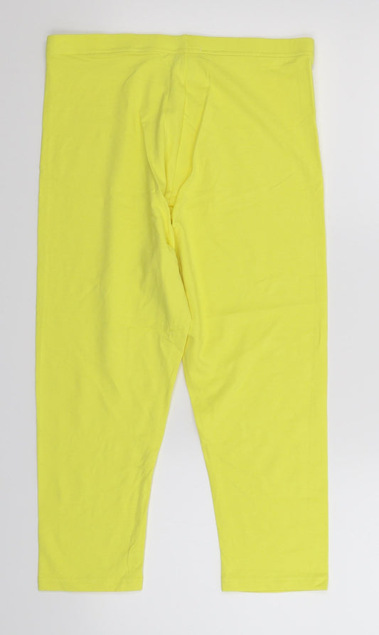 Papaya Womens Yellow Compression Leggings Size 12 L17 in
