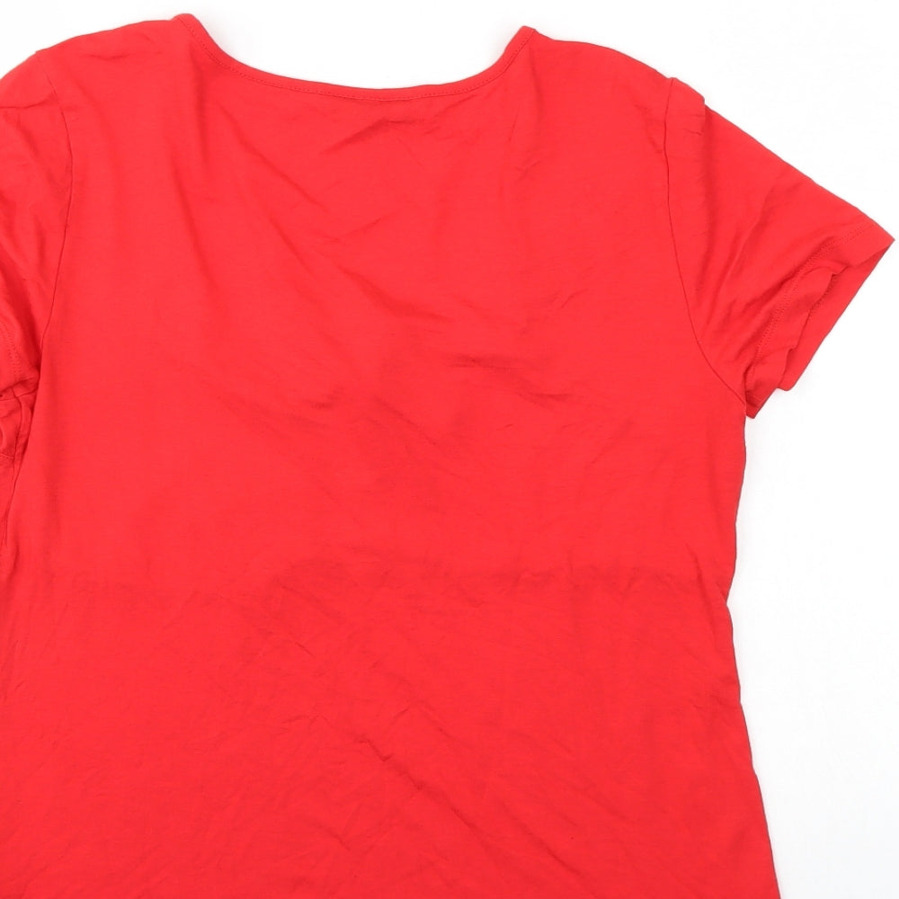 Womens UK Size M Body Flirt Red Tunic Blouse