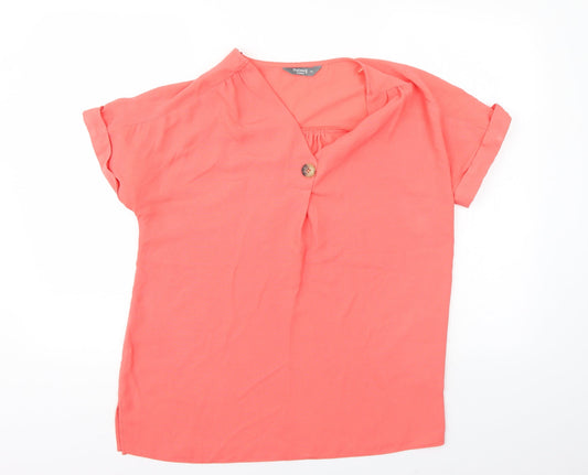 Nutmeg Womens Pink Basic Blouse Size 10