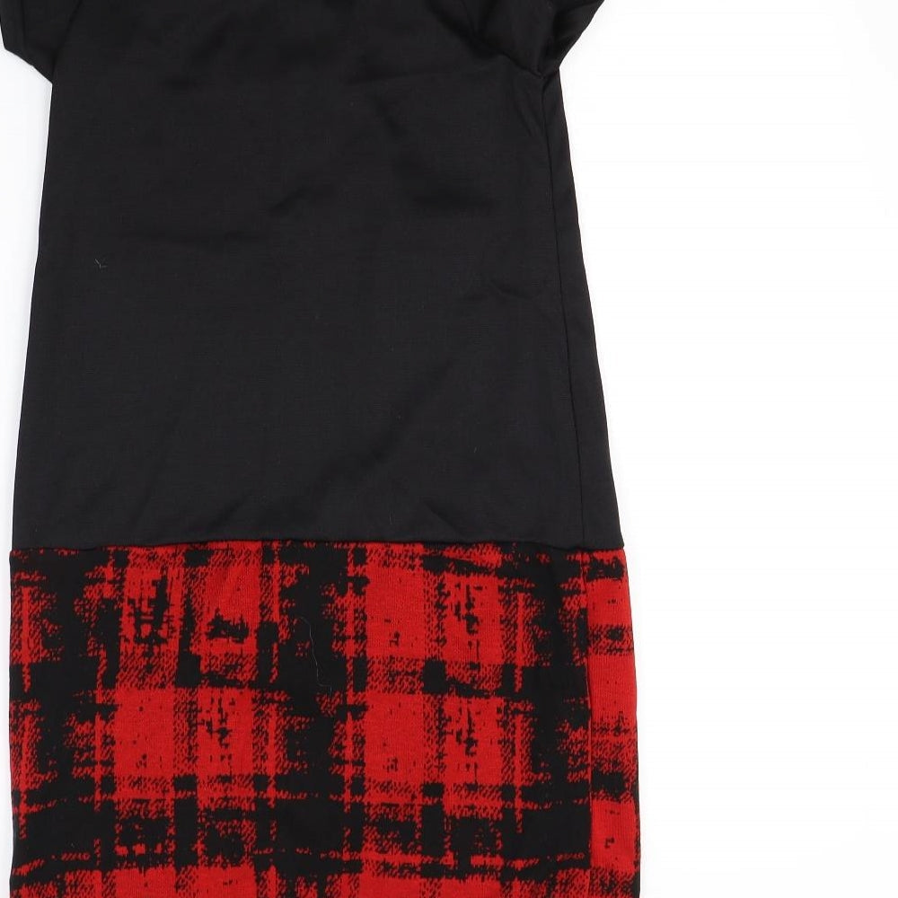 Laura Clément Womens Black Herringbone Shift Size 6