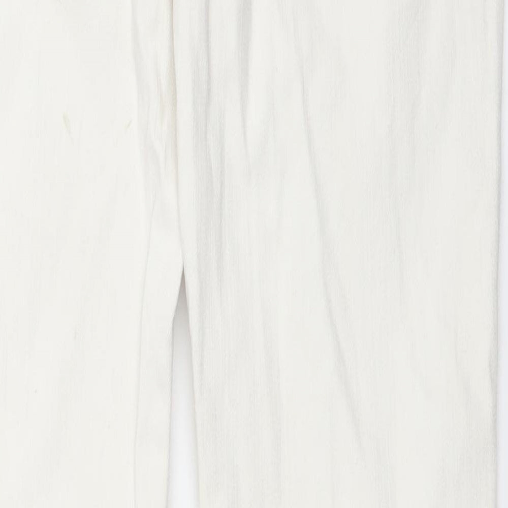 Denim & Co. Womens White Denim Straight Jeans Size 12 L30 in