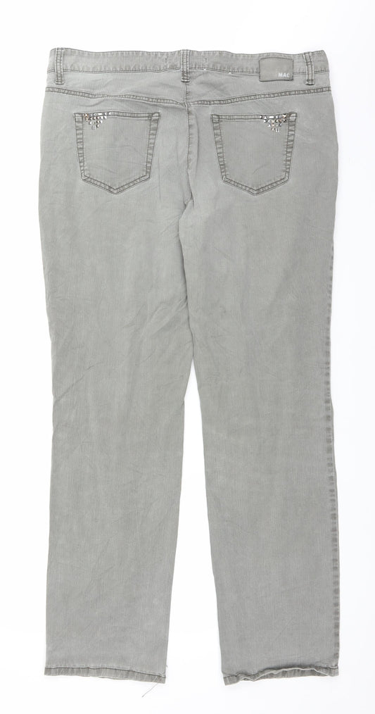 MAC Womens Grey  Denim Straight Jeans Size 37 in L30 in