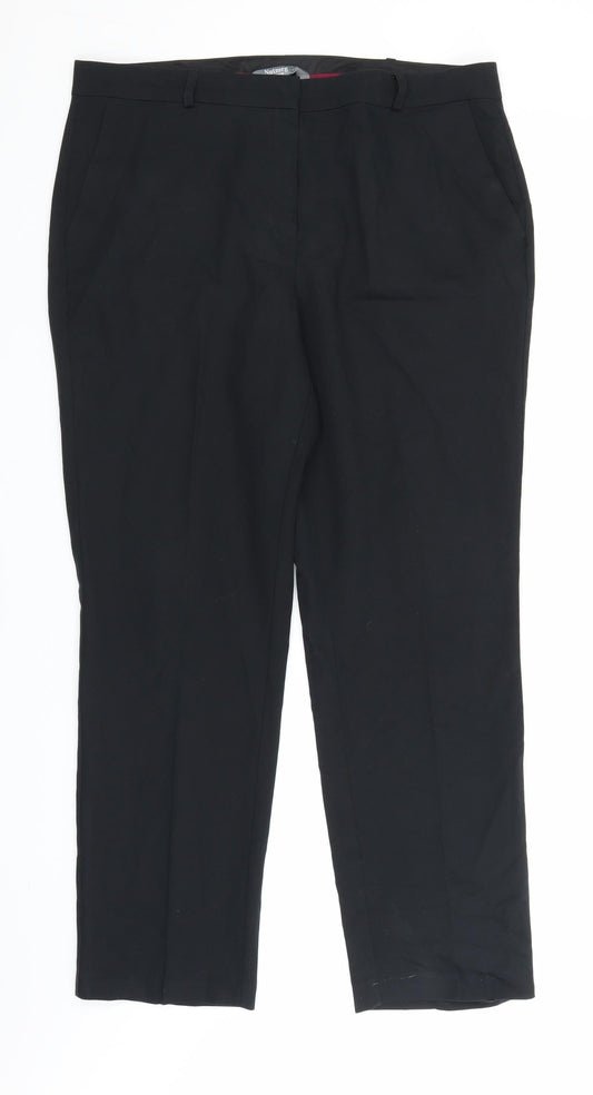 Womens UK Size 14 Nutmeg Regular Fit Black Trousers