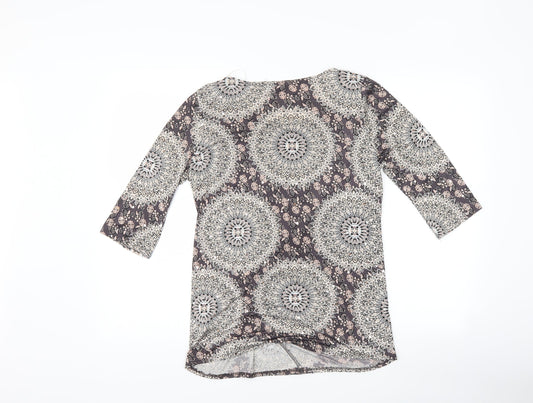 F&F Womens Grey Geometric Basic T-Shirt Size 10