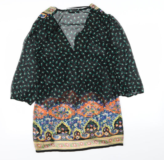 evie Womens Multicoloured Geometric Basic Blouse Size M