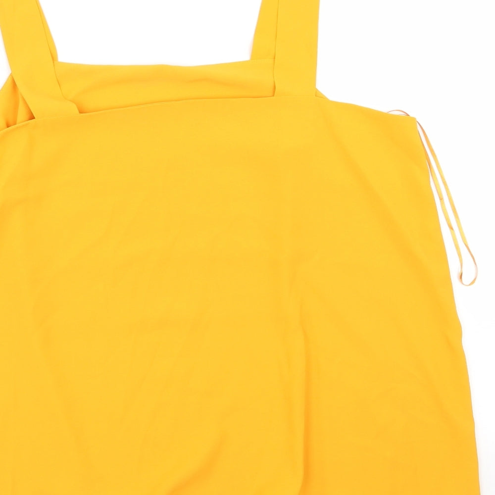 Womens UK Size 14 Preworn Yellow Camisole Tank