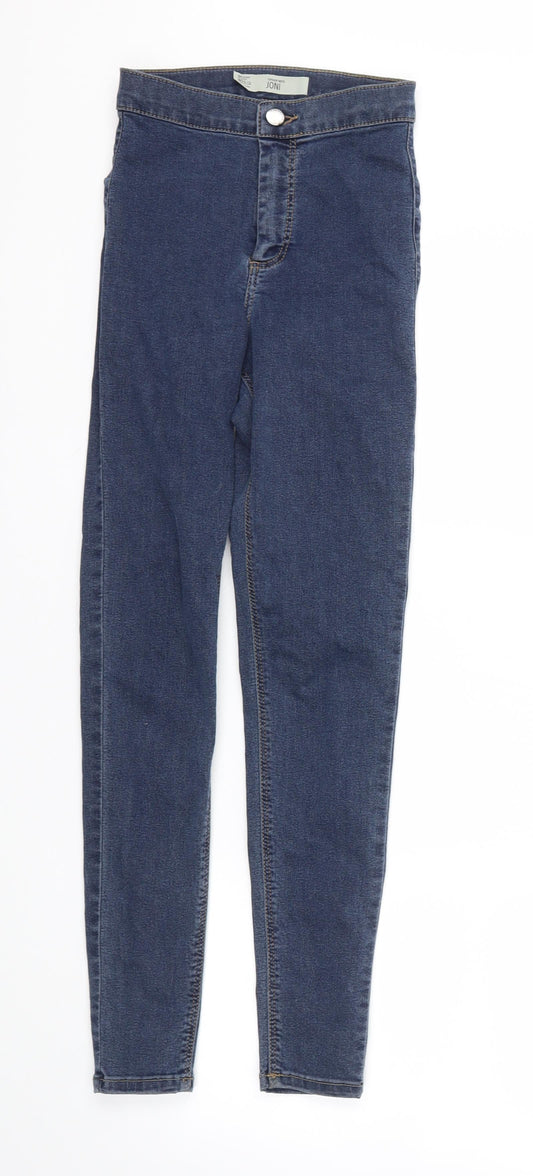 Womens UK Size 25 in Topshop Regular Fit Straight Blue Jeans