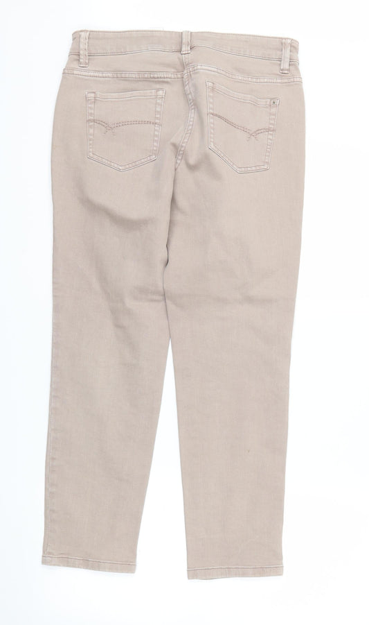 next Mens Beige Straight Jeans Size 16 L27 in