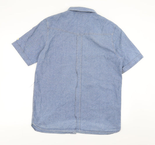 STONE BAY Mens Blue Button-Up Size M