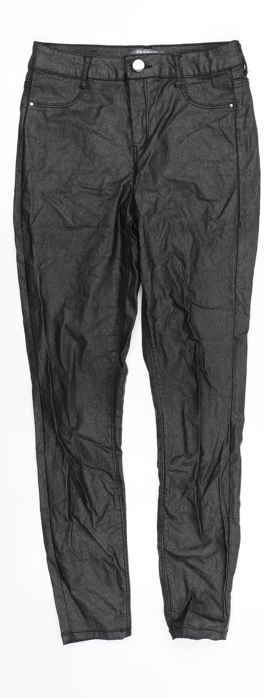 Womens UK Size 8 Dorothy Perkins Regular Fit Skinny Silver Jeans