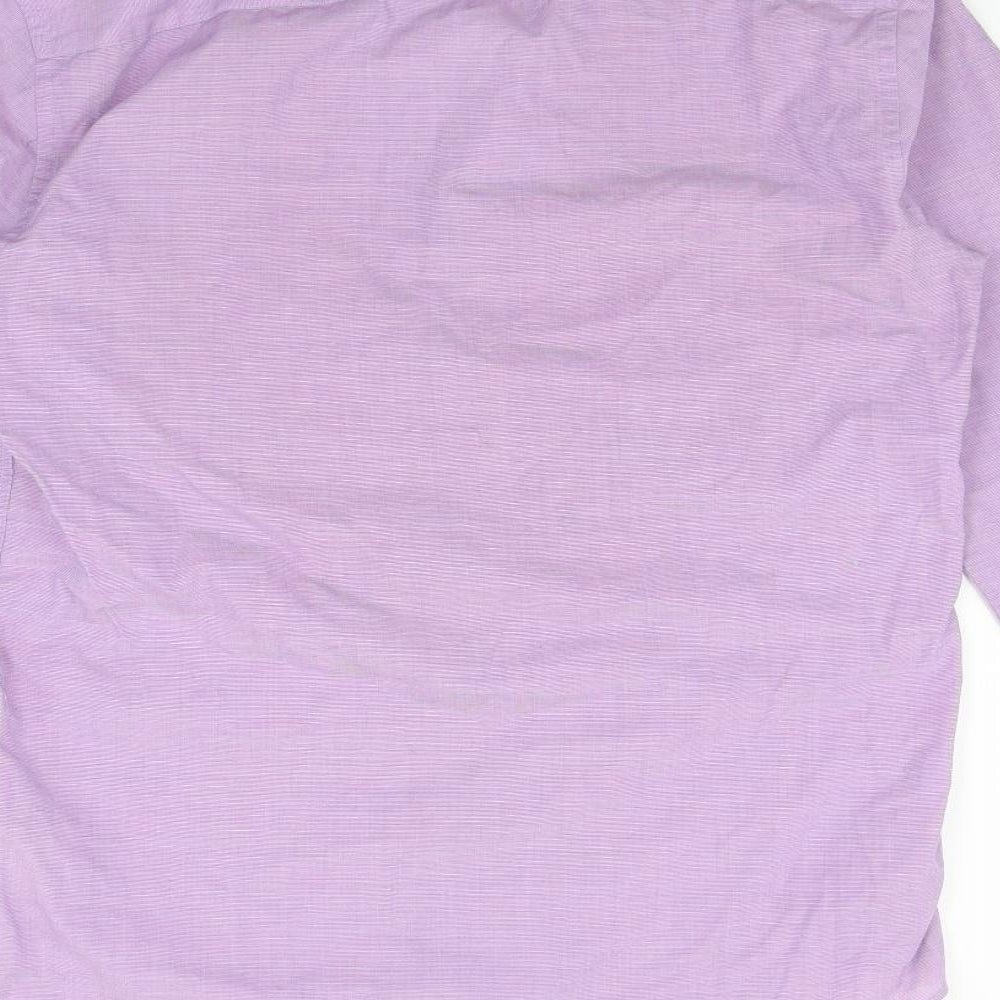 F&F Mens Purple Button-Up Size 14.5