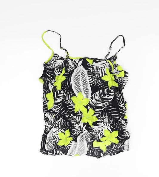 F&F Womens Green Floral Basic T-Shirt Size 8