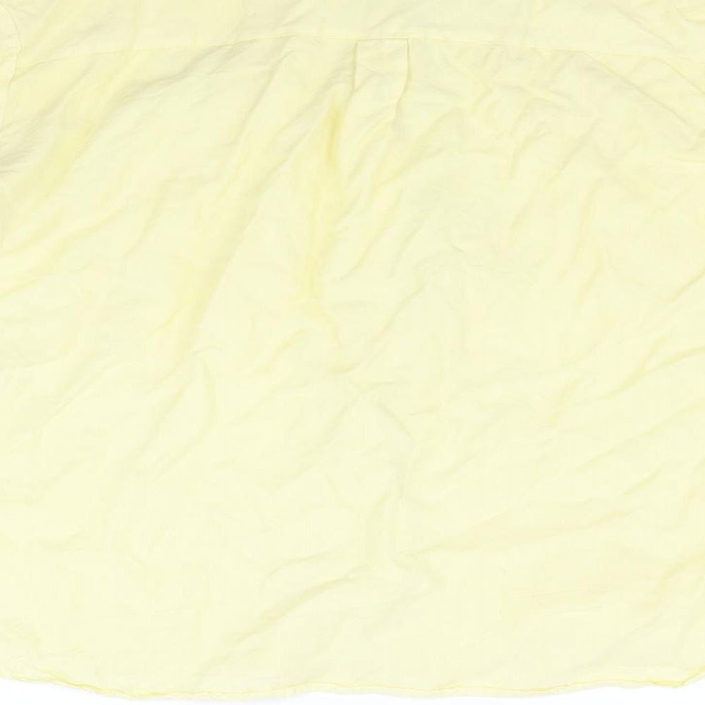 Miss Selfridge Womens Yellow Basic Button-Up Size 14