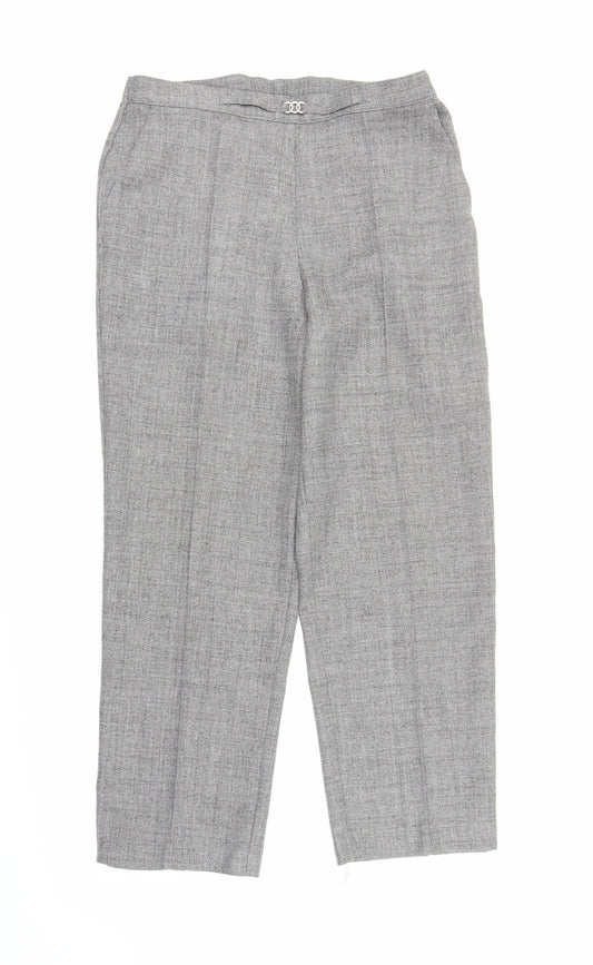 Womens UK Size 14 M&S Regular Fit Capri Grey Trousers