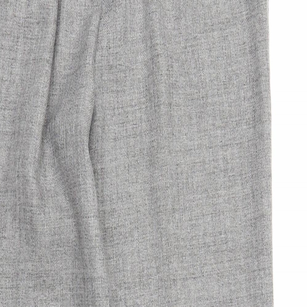 M&S Womens Grey Capri Trousers Size 14 L25 in