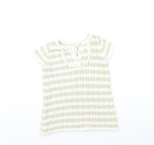 Cynthia Rowley Baby Gold Striped Knit Jumper Dress Size 9-12 Months